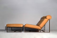 Fauteuil de salon architectural en bronze Milo Baughman « sans bras », très rare et précoce