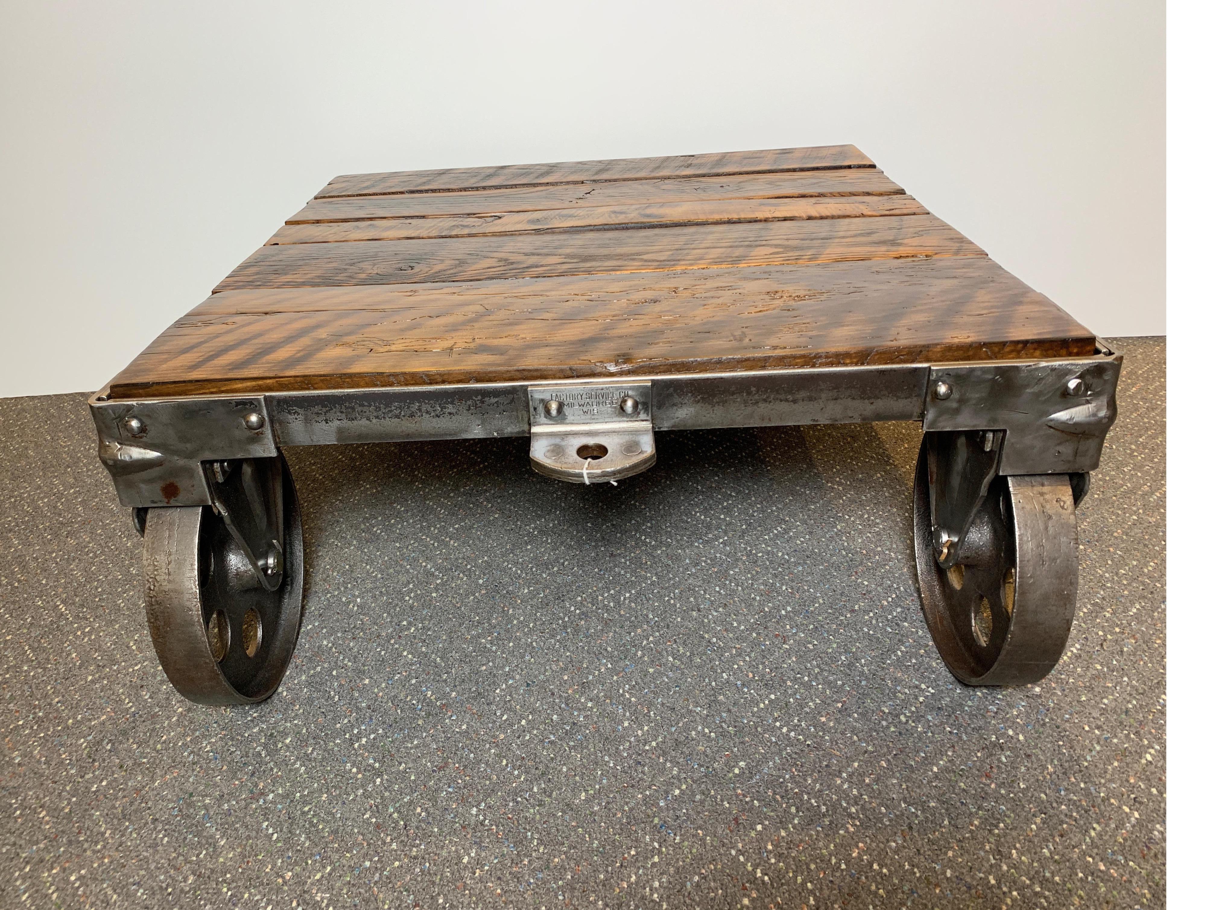 Industrial Early Reclaimed and Refinished Factory Cart