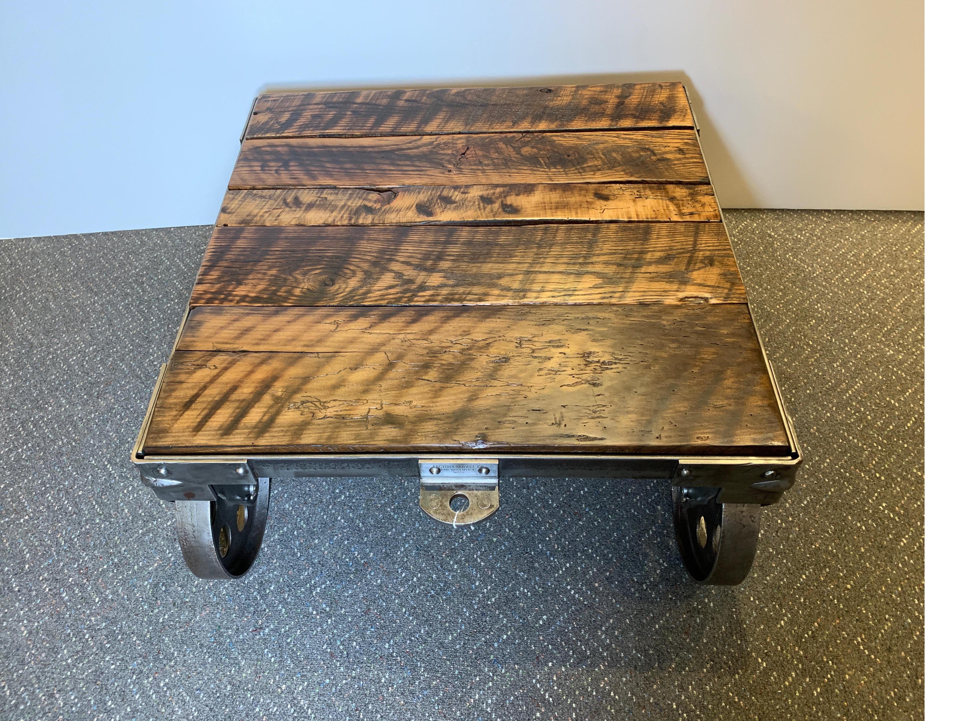 American Early Reclaimed and Refinished Factory Cart