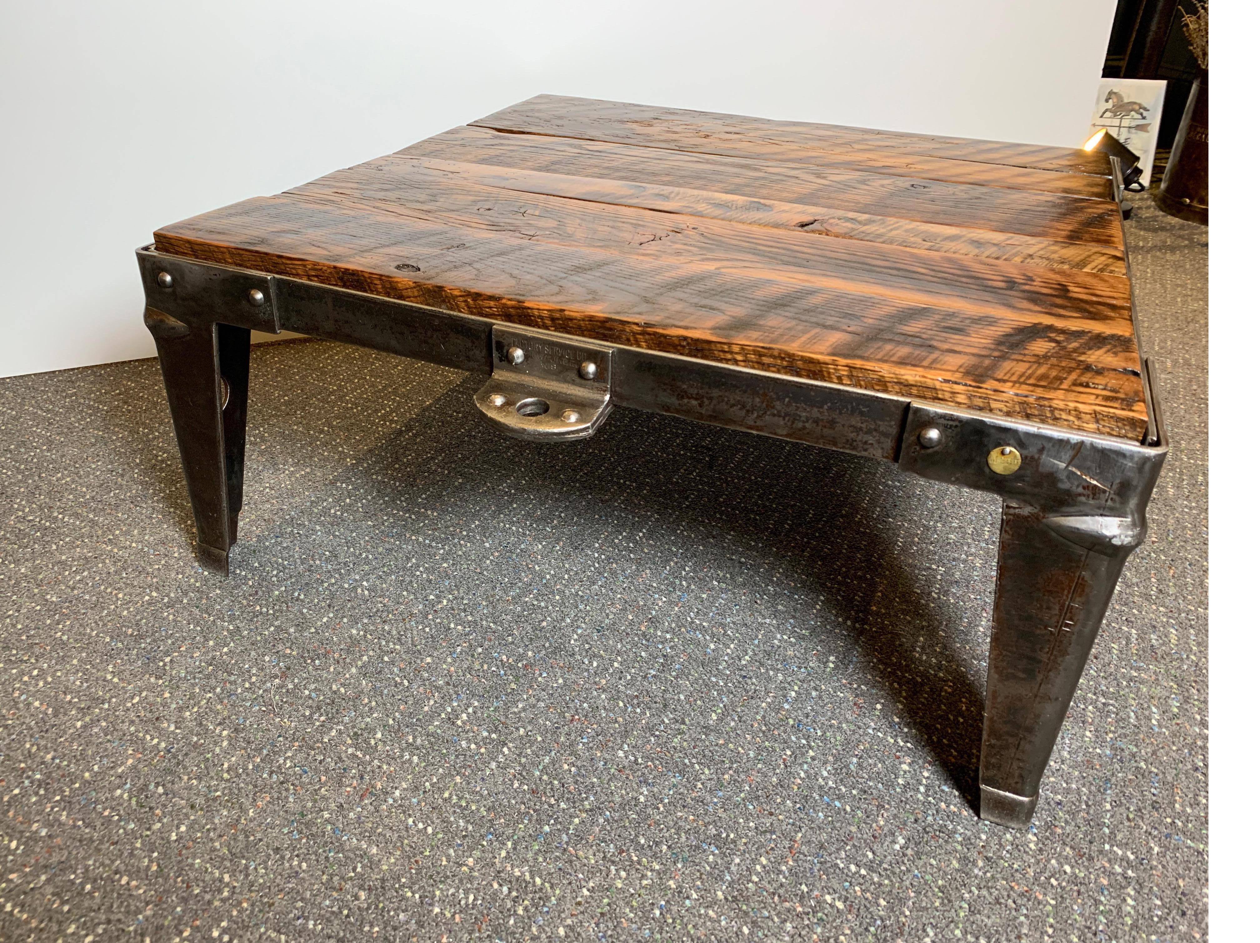 Steel Early Reclaimed and Refinished Factory Cart