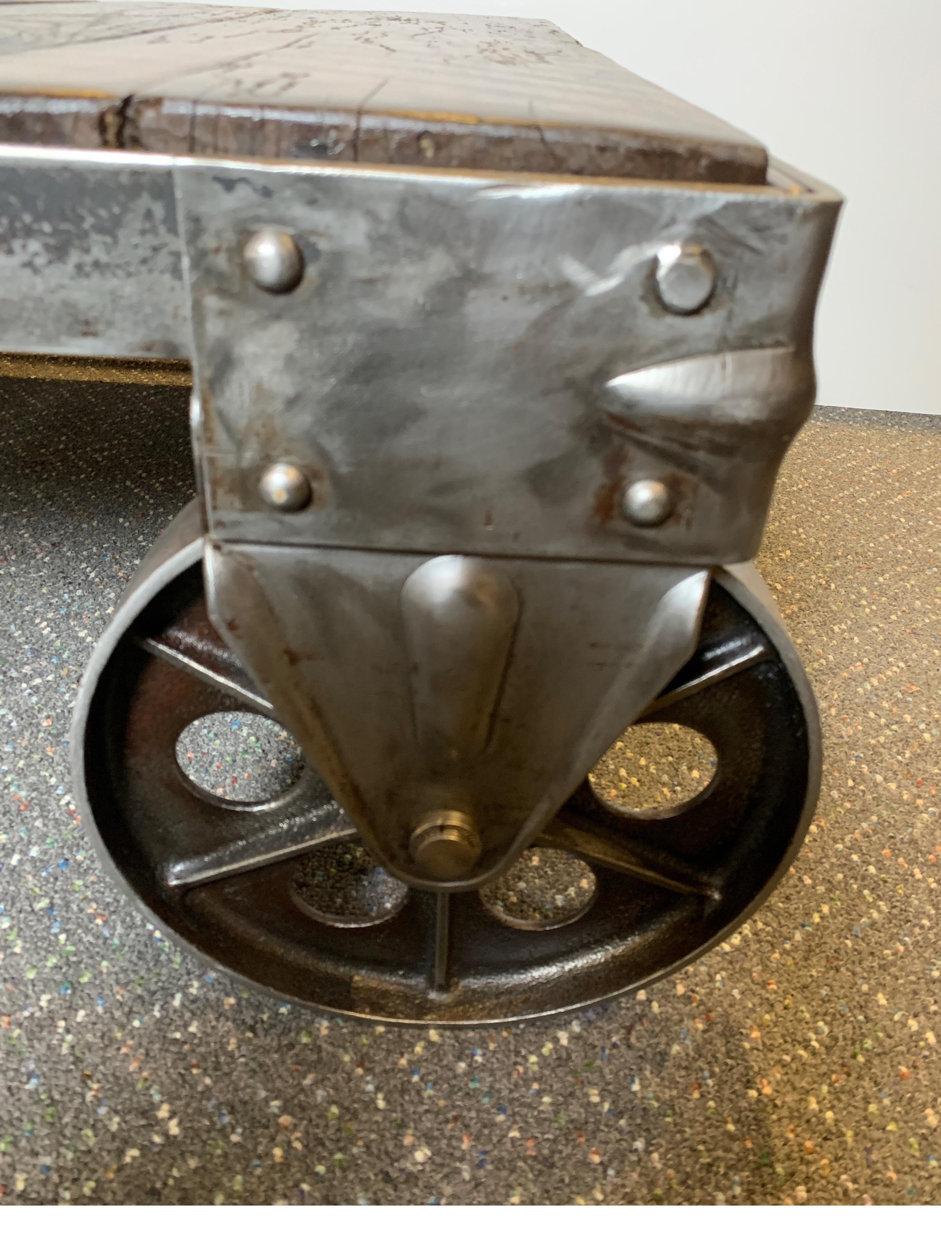 Early Reclaimed and Refinished Factory Cart 2