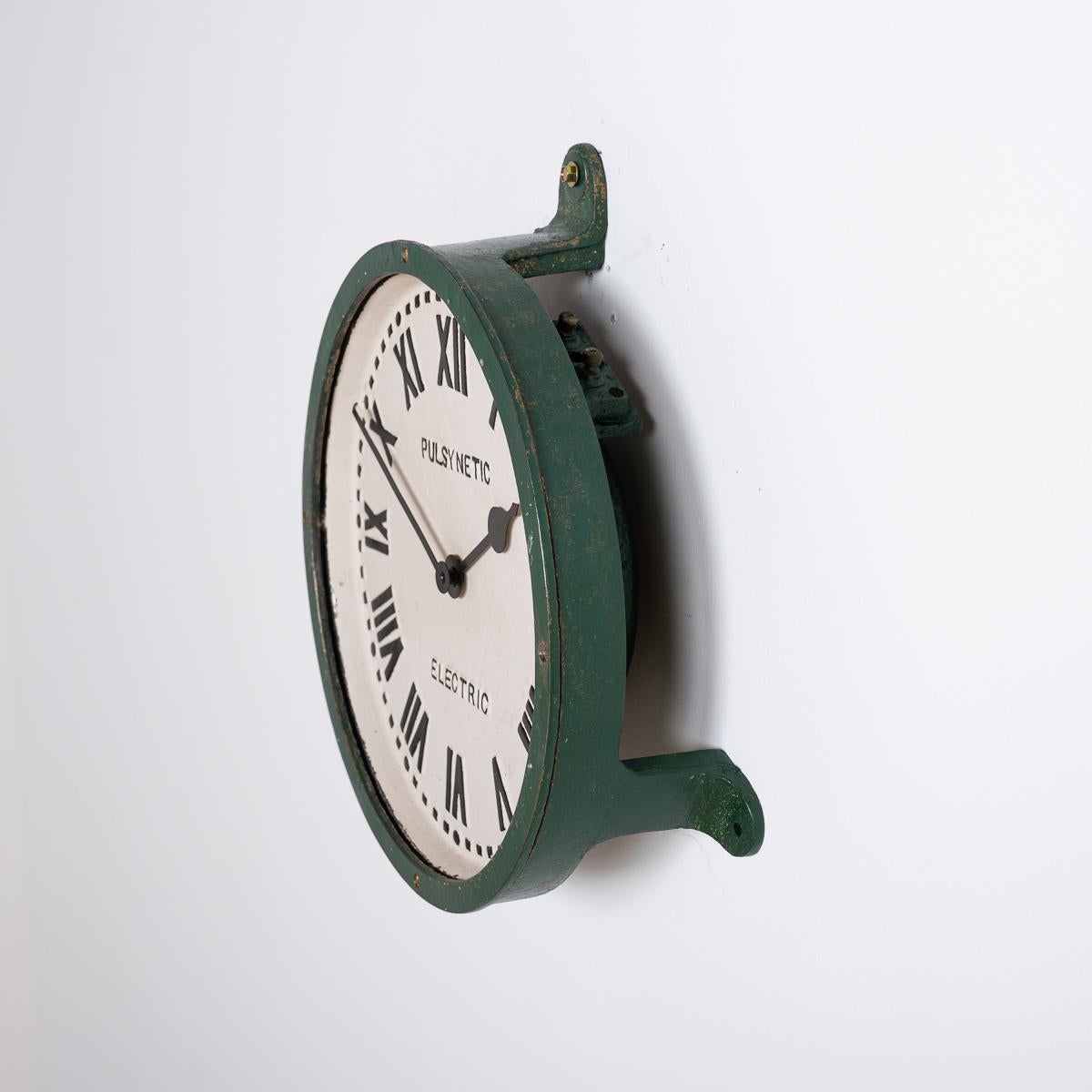 Antiguo Reloj Eléctrico de Fábrica Industrial de Hierro Fundido Recuperado 4