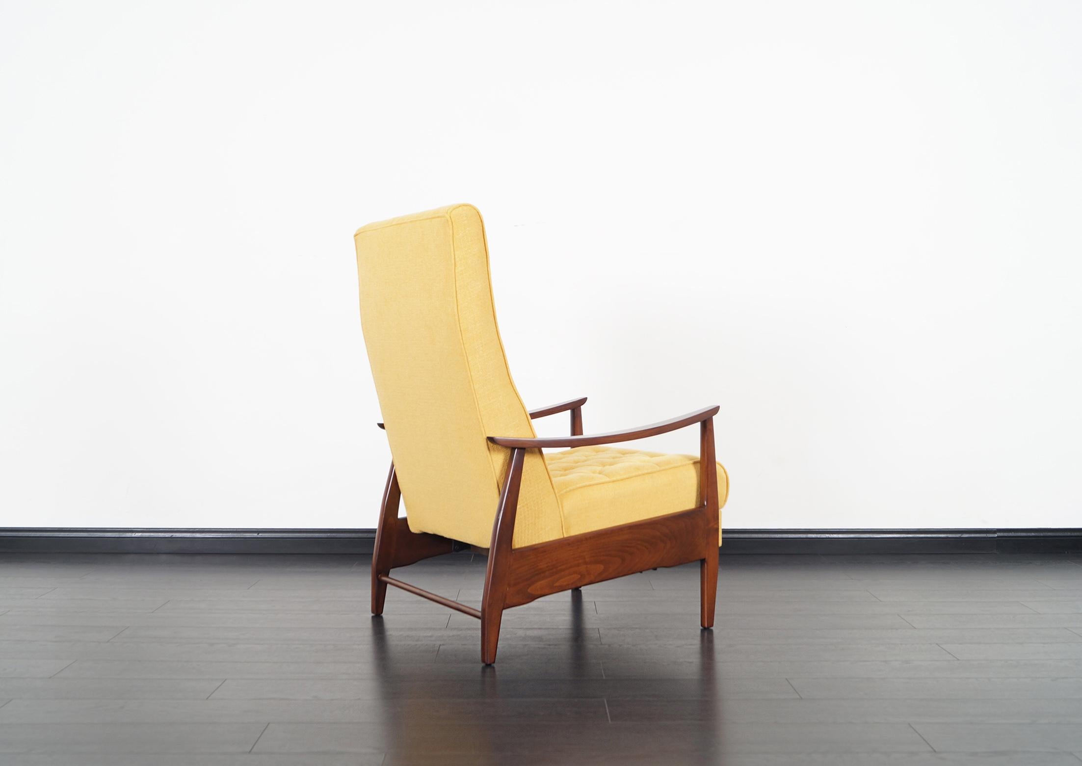 Mid-20th Century Early Vintage Reclining Lounge Chair by Milo Baughman