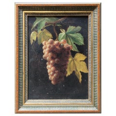 Early Red Grape Cluster Oil on Canvas Painting Early Red Grape Cluster Oil on Canvas Painting