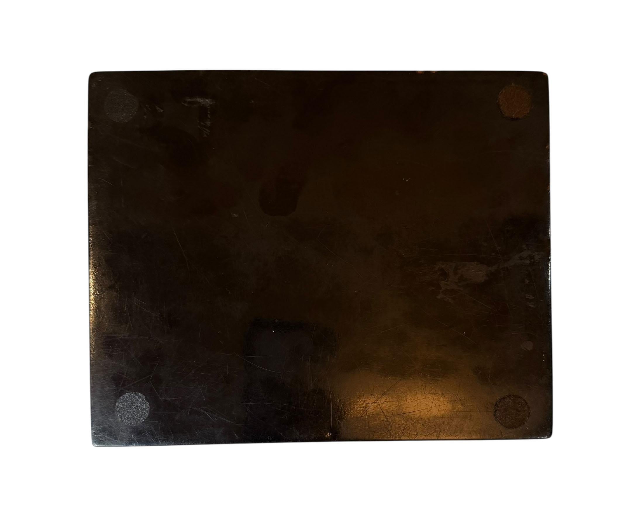 Early Regency English Chinese Black Lacquer Chinoiserie Box For Sale 4