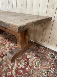 Early Renaissance-Louis XIII Monastery Table in Solid Oak, 20th Century