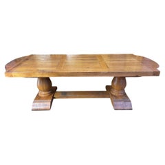 Early Renaissance-Louis XIII Monastery Table in Solid Oak, 20th Century