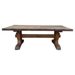 Early Renaissance-Louis XIII Monastery Table in Solid Oak, 20th Century