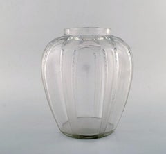 Early René Lalique, "Cariatides" Vase in Art Glass with Naked Women