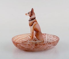 Early Rene Lalique Chien Pin Dish / Ring Dish Round Small Bowl