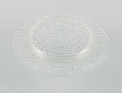 Early René Lalique Nippon-4 Cover Bowl in Art Glass with Inlaid Air Pearls