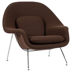 Chaise longue Womb brune du milieu du siècle restaurée par Saarinen pour Knoll