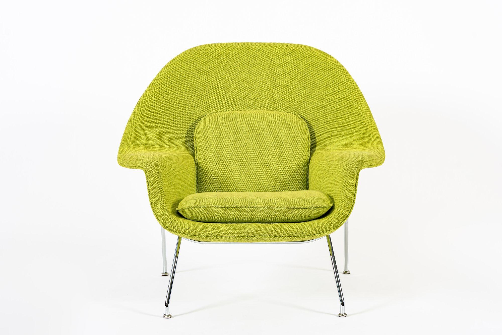 Note: We have a collection of vintage Eero Saarinen Womb chairs and loveseat settees undergoing restoration and can offer the pieces in multiples and with custom upholstery options. Please reach out for further details.

This vintage mid century