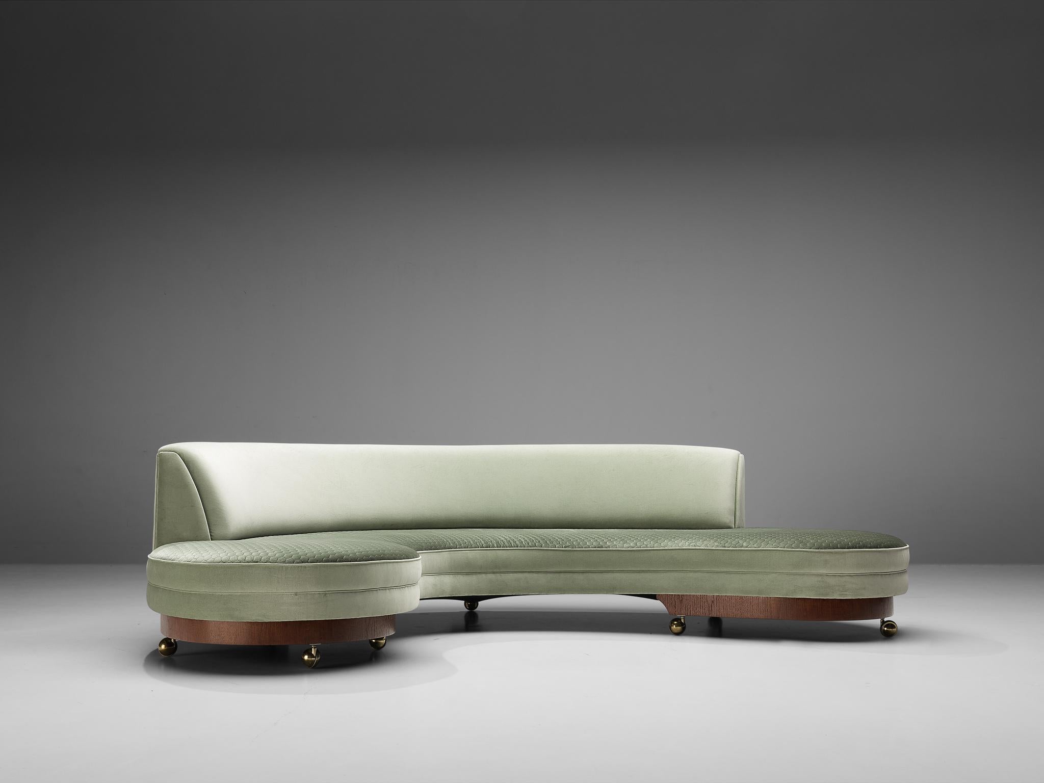 Mid-20th Century Early Reupholstered Vladimir Kagan 'Serpentine' Sofa