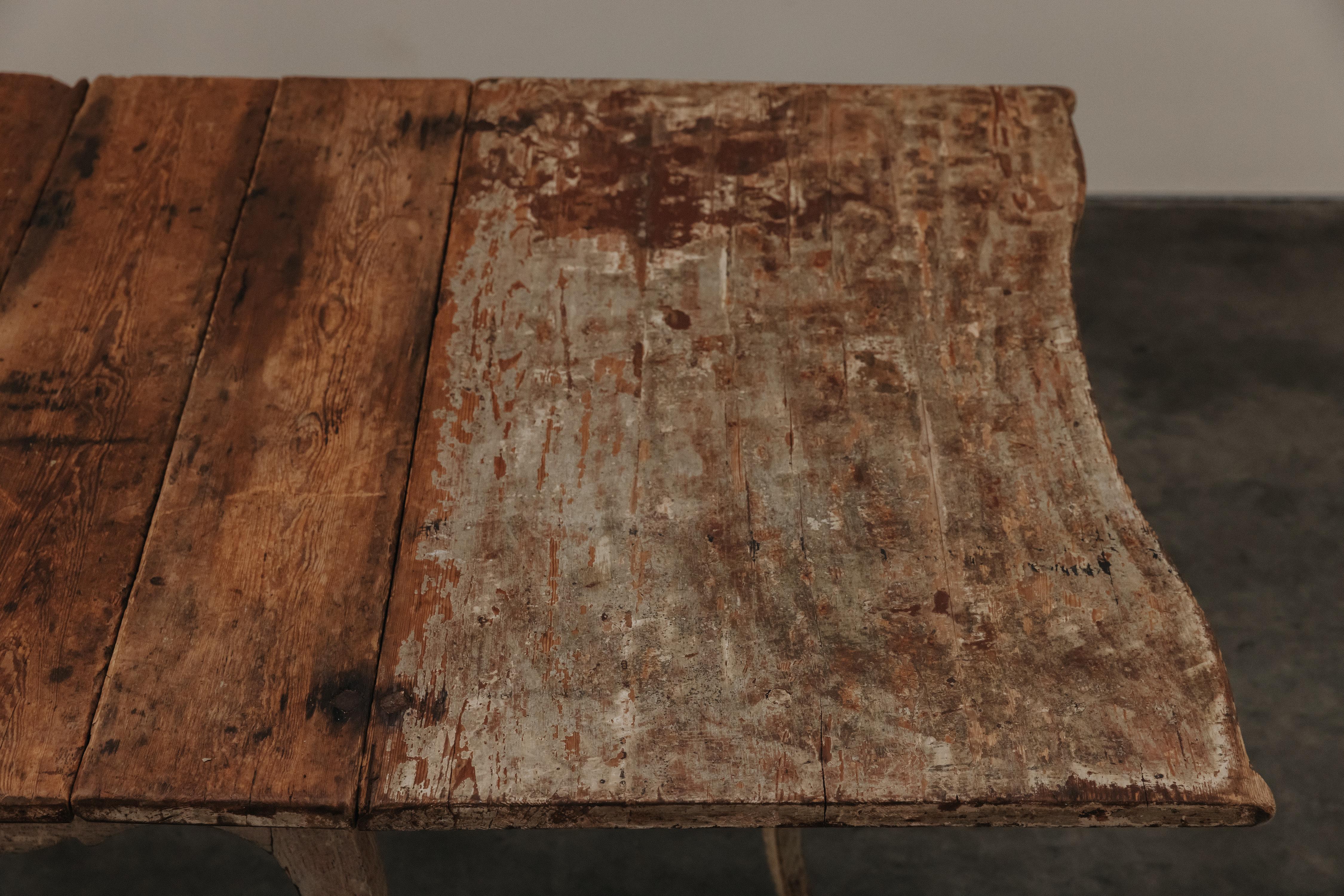 Early Rococo Slagbord Table With Original Paint From Sweden, Circa 1770 For Sale 1