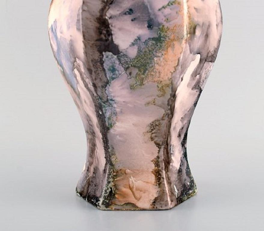 Swedish Early Rörstrand Art Deco Vase in Glazed Ceramics, 1920s For Sale