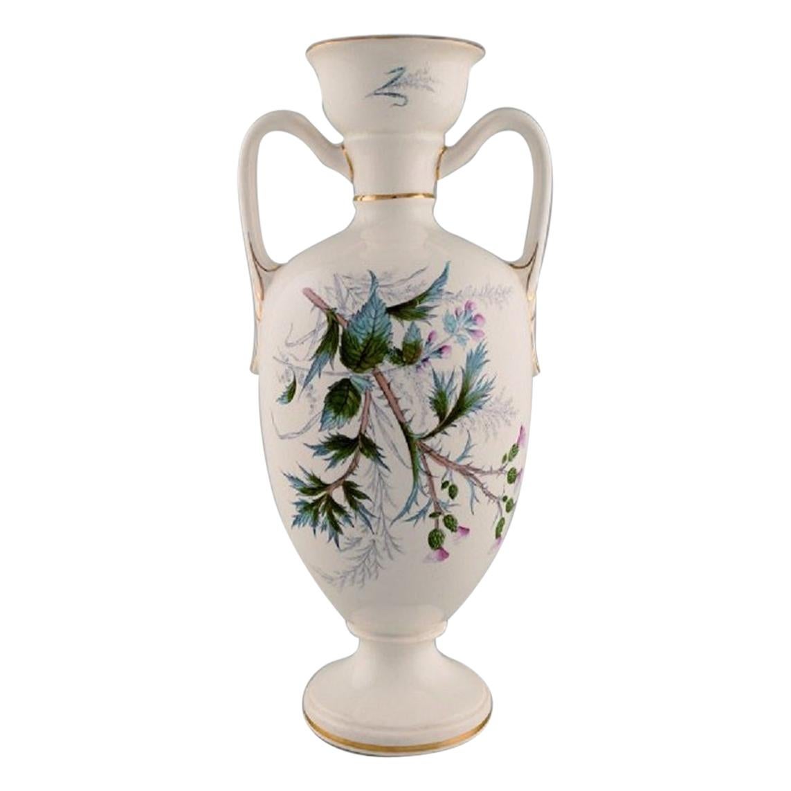 Early Rörstrand Vase in Faience with Floral Motifs, circa 1920