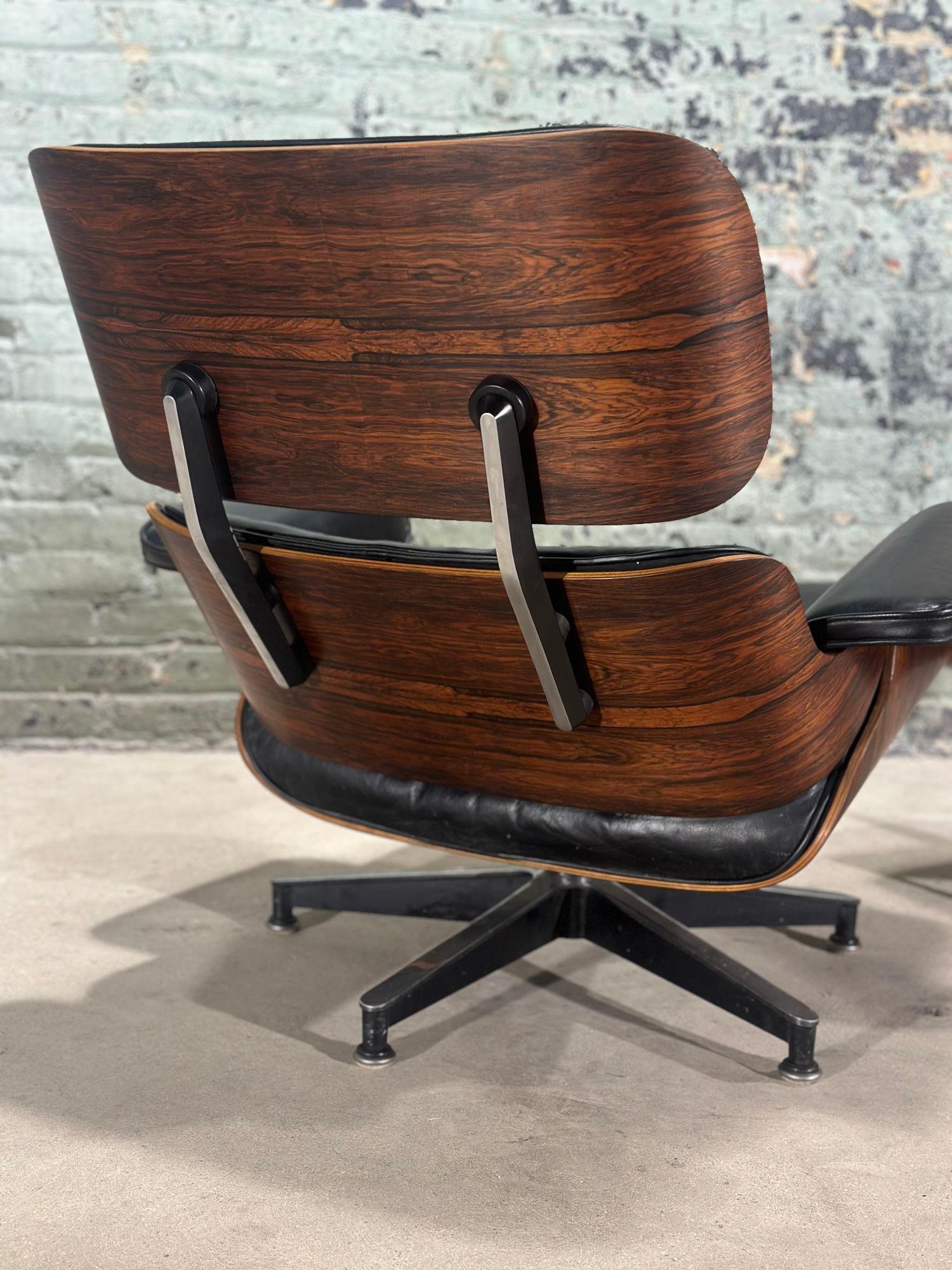 Early Rosewood Eames 670 Lounge Chair 671/Ottoman, 1960 For Sale 2