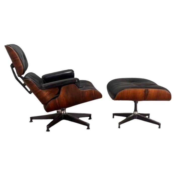 Early Rosewood Eames 670 Lounge Chair 671/Ottoman, 1960 For Sale