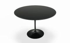 Early Round Tulip Dining Table by Eero Saarinen, Black Granite Top