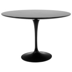 Early Round Tulip Dining Table by Eero Saarinen, Black Granite Top
