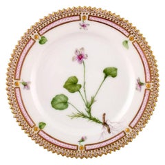Early Royal Copenhagen, 'Flora Danica' Plate, Decorated with Flowers in Color