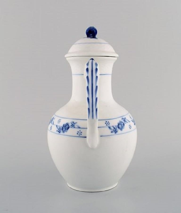 Danish Early Royal Copenhagen Rosebud / Blue Rose Coffee Pot in Hand Painted Porcelain