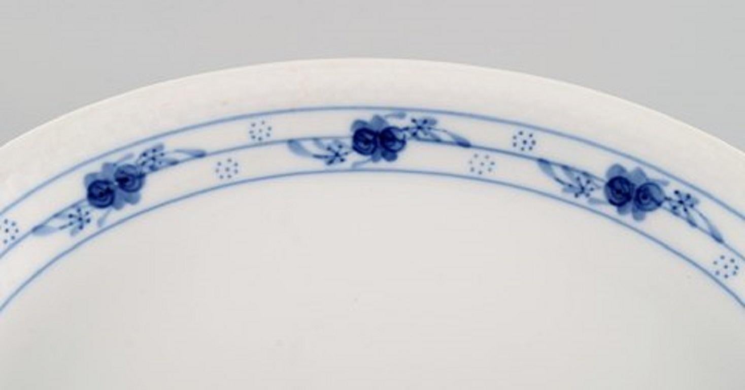 20th Century Early Royal Copenhagen Rosebud or Blue Rose Service, Two Dishes and Three Plates