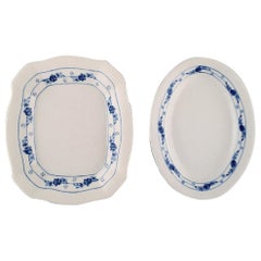 Early Royal Copenhagen Rosebud or Blue Rose Service, Two Serving Dishes