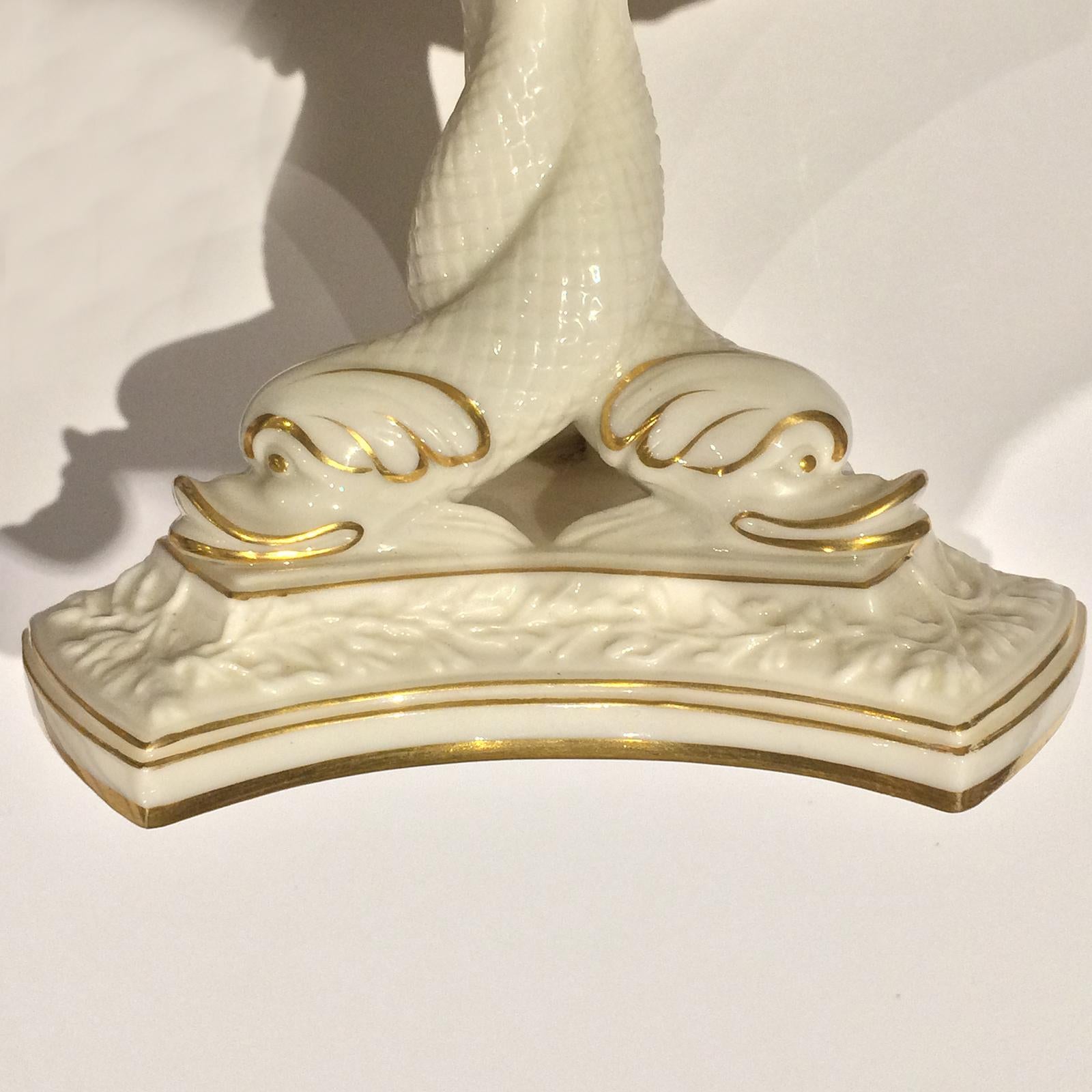 Late 19th Century Early Royal Worcester Triple Dolphin Comport, circa 1880 For Sale