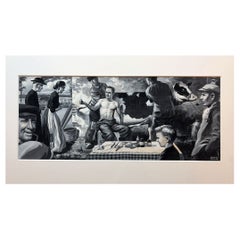 Scène rurale primitive par Charles Burki, 1940 - Gouache réaliste sur la vie à la ferme aux Pays-Bas