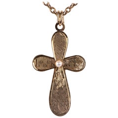 Russian Imperial-era Gold Cross Pendant, Moscow, 1860s
