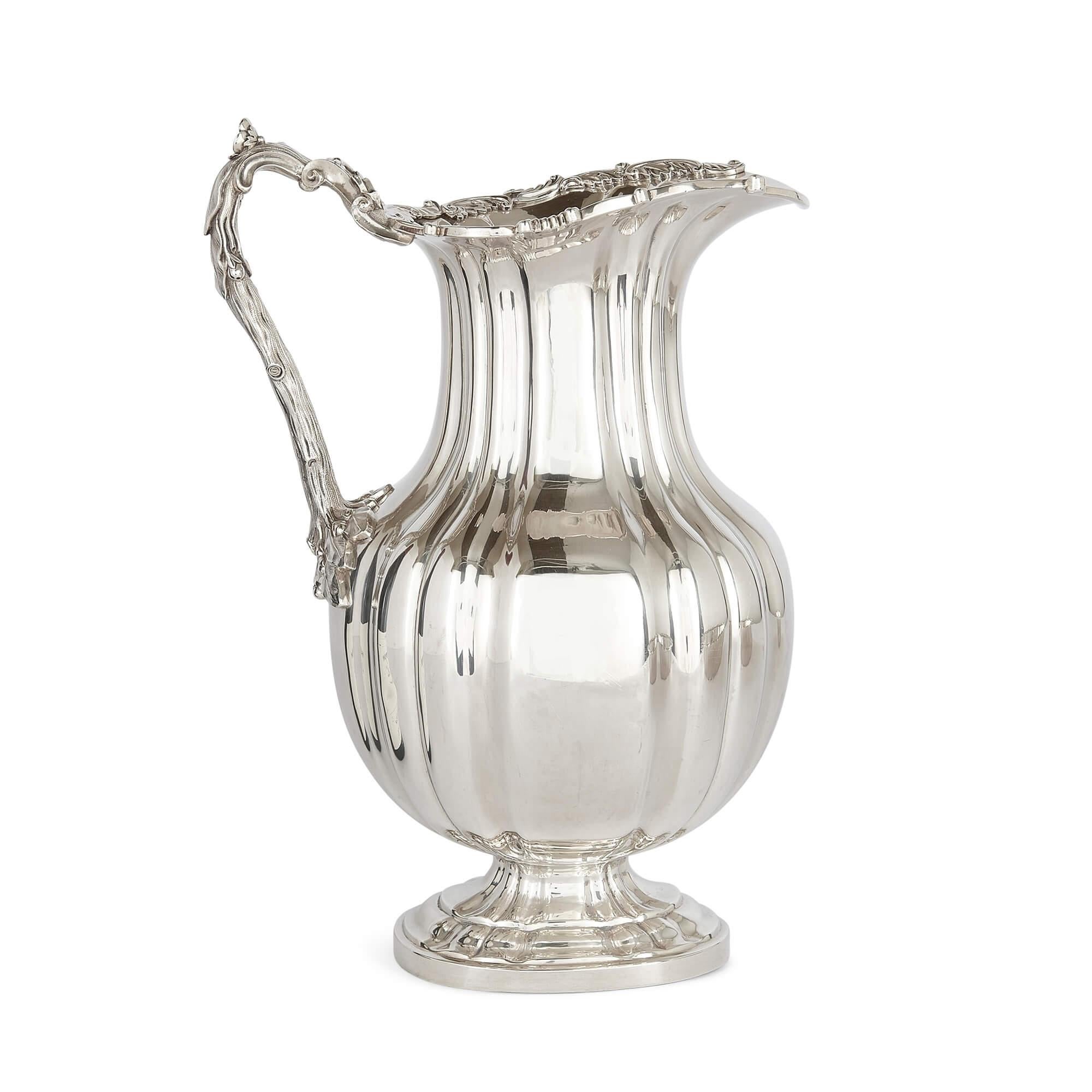 Louis Philippe Early Russian Silver Ewer and Basin Set by Lang For Sale