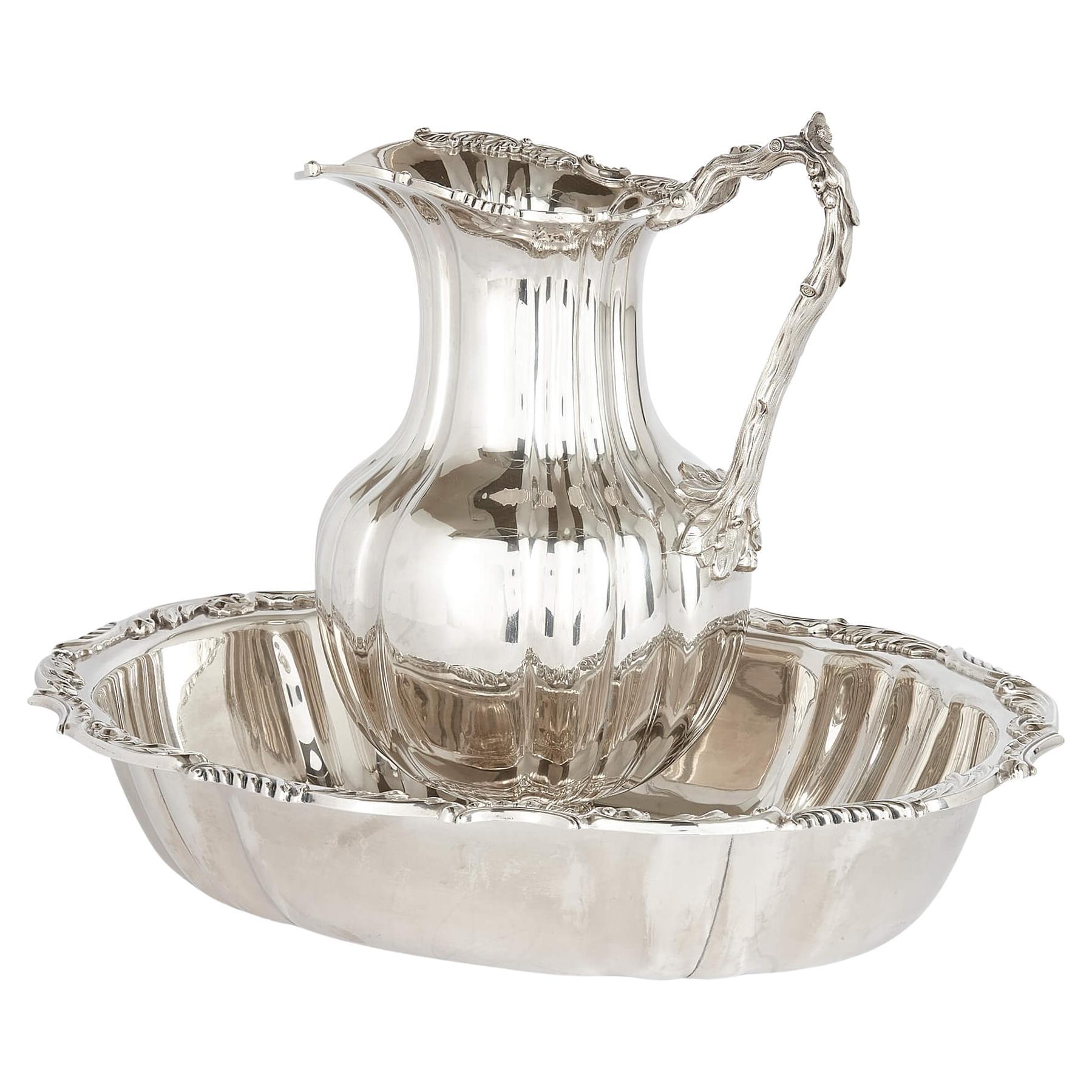 Early Russian Silver Ewer and Basin Set by Lang For Sale