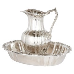 Early Russian Silver Ewer and Basin Set by Lang