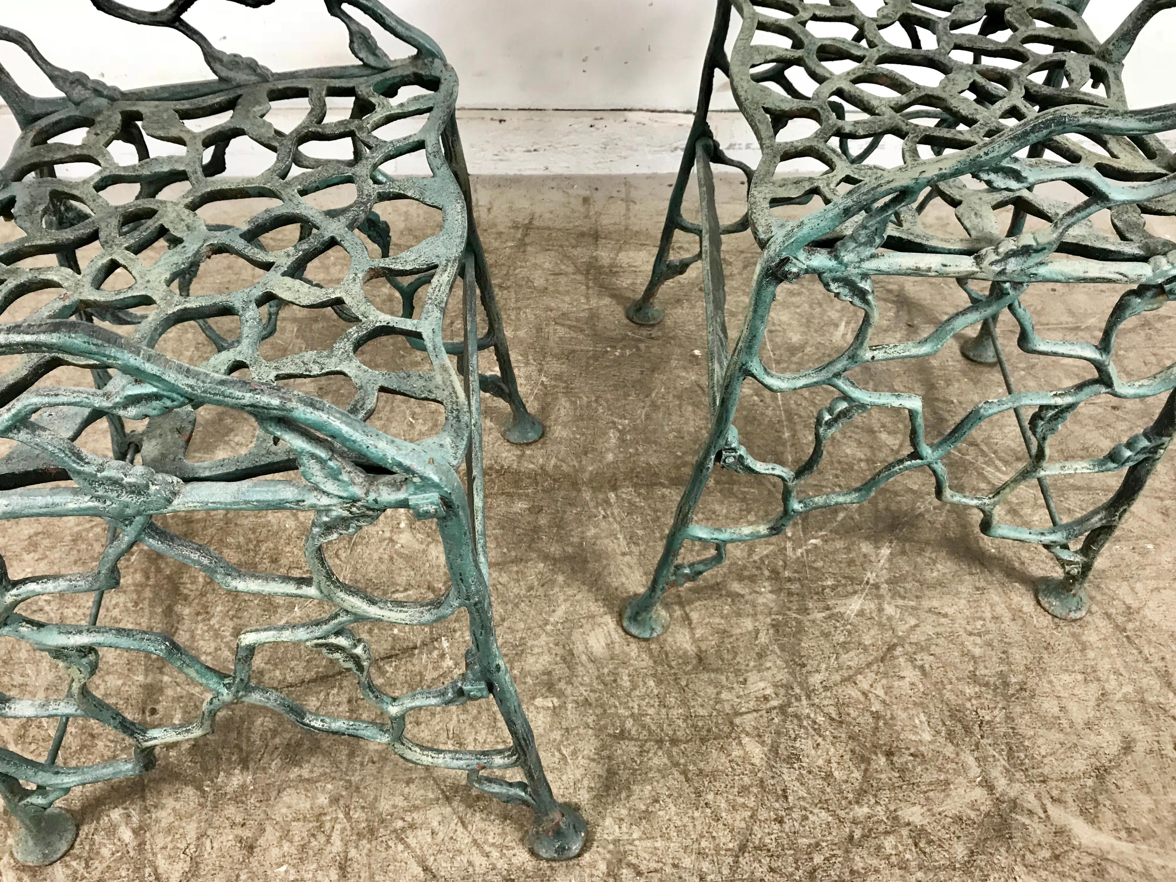 Early Rustic Cast Iron Garden Chairs 
