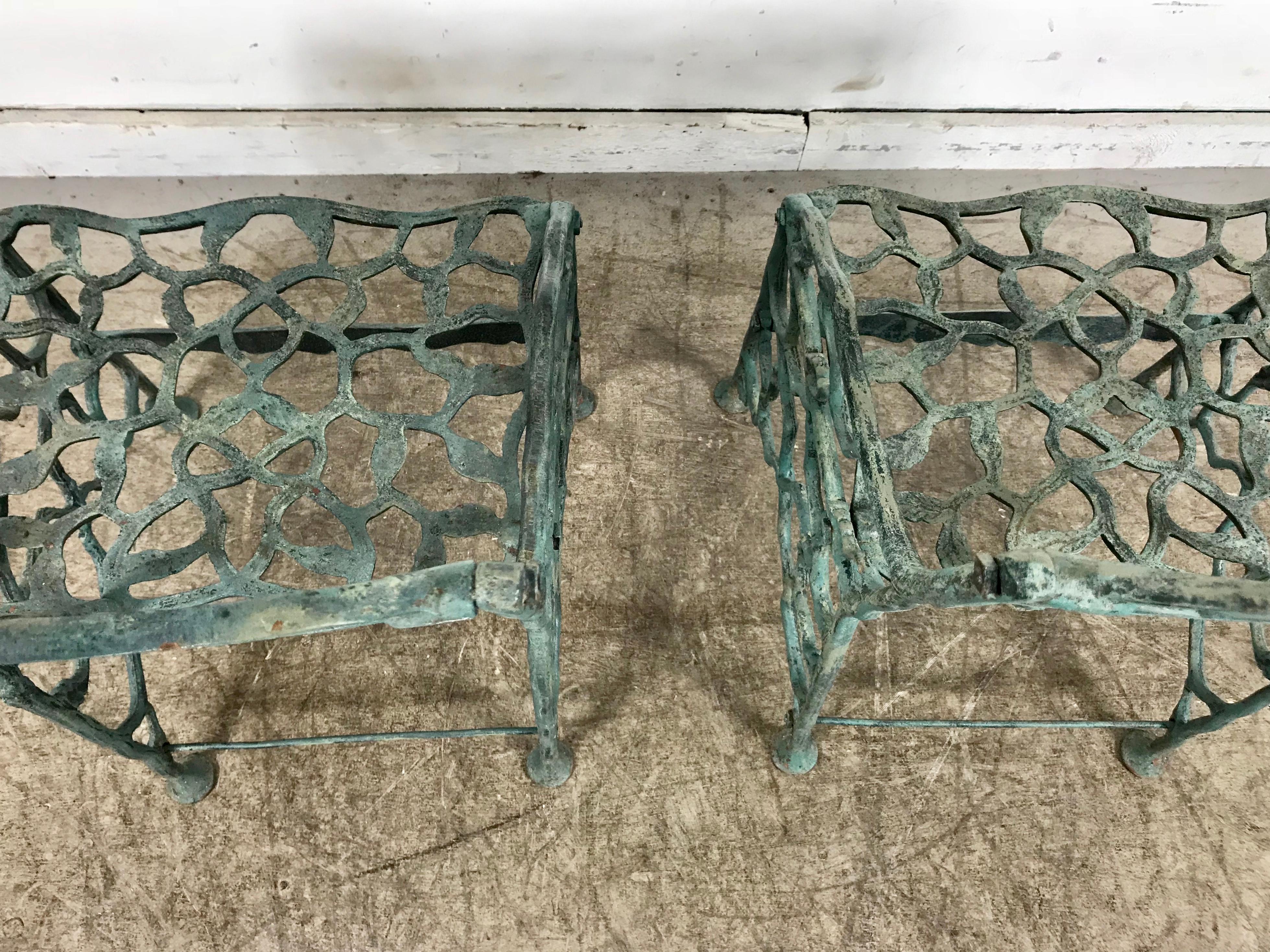 Early Rustic Cast Iron Garden Chairs 