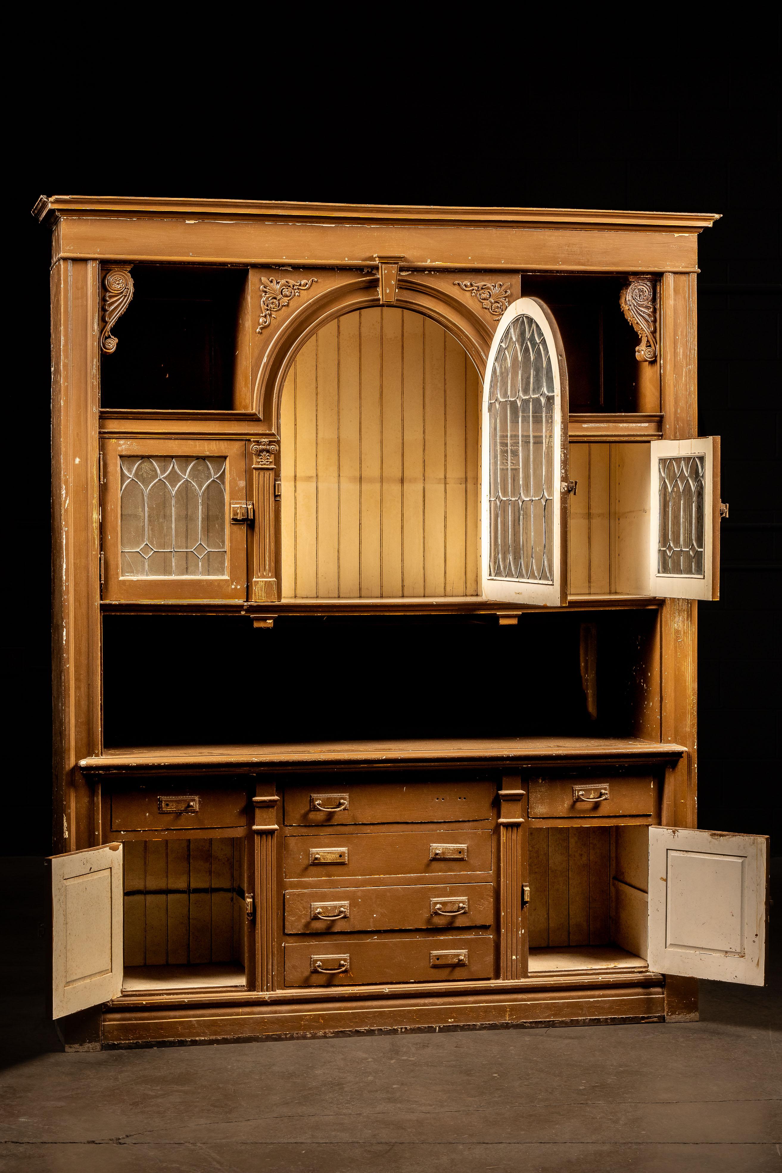 Early Rustic Painted Hutch For Sale 5