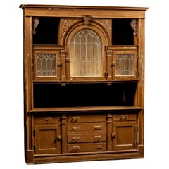 Antique Early Rustic Painted Hutch