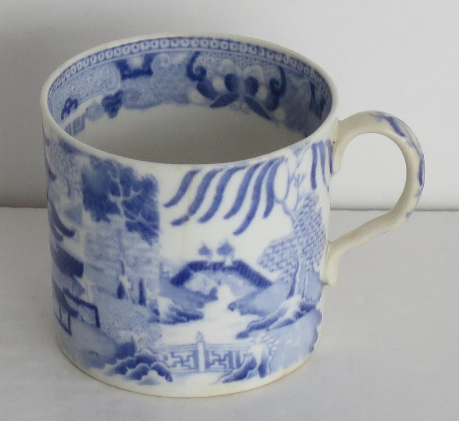 Early S & J Rathbone Porcelain Coffee Can Broseley Pattern, circa 1805 3