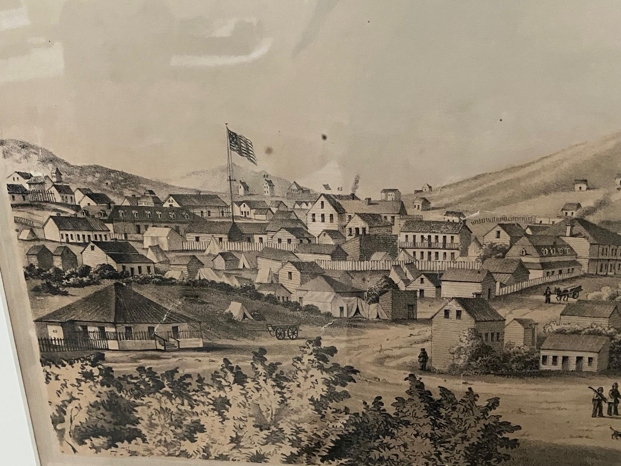 vue du début de San Francisco par Henry Firks imprimé par W.H. Jones en 1849 en vente 2