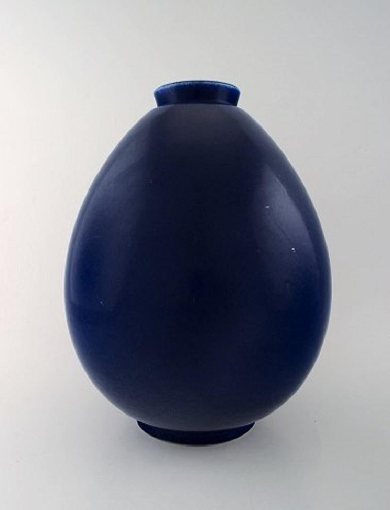 Scandinavian Modern Early Saxbo 'Denmark', Large Drop Shaped Ceramic Vase in Modern Design