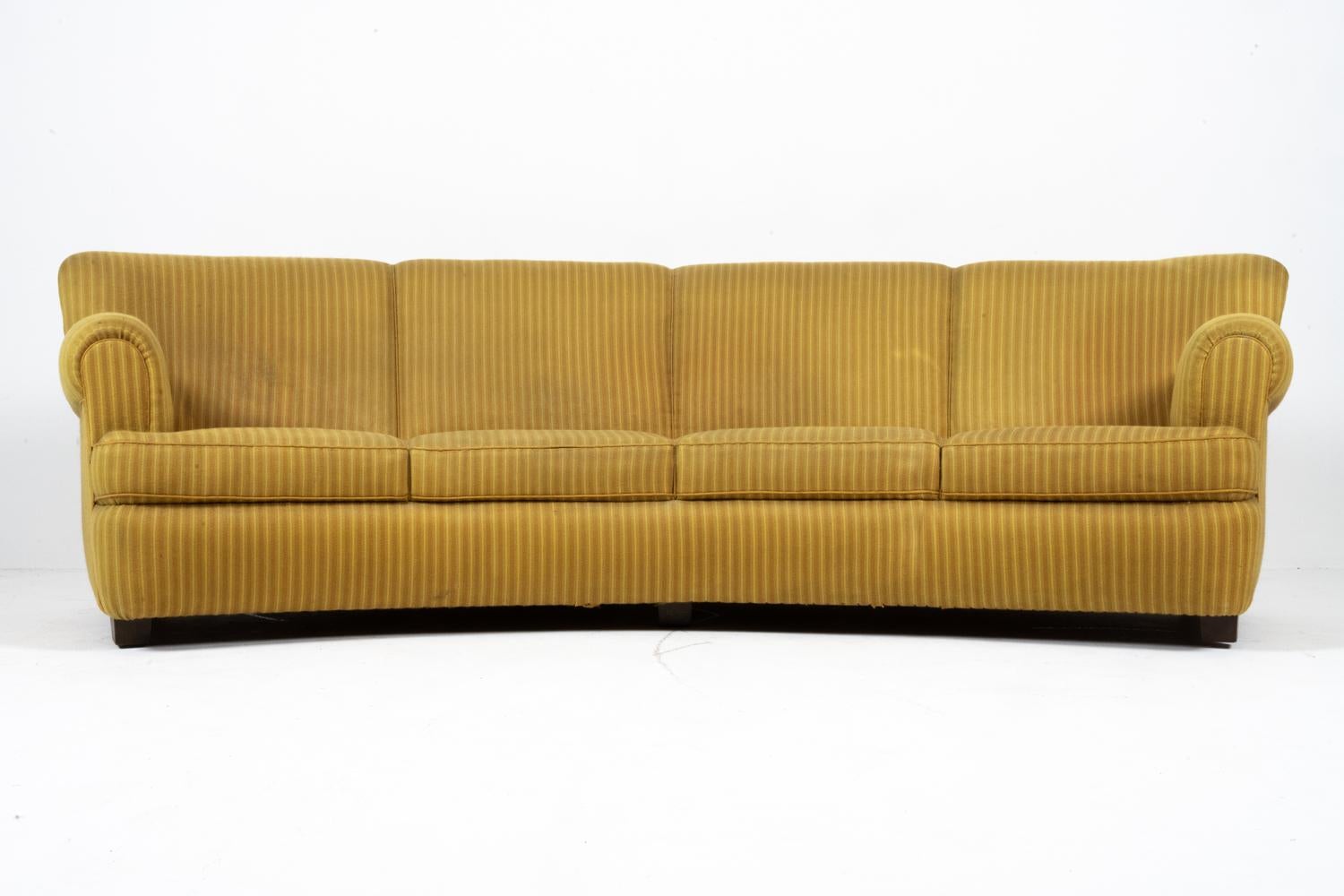 Mid-Century Modern Early Scandinavian Modern 4-Seat Curved Banana Sofa