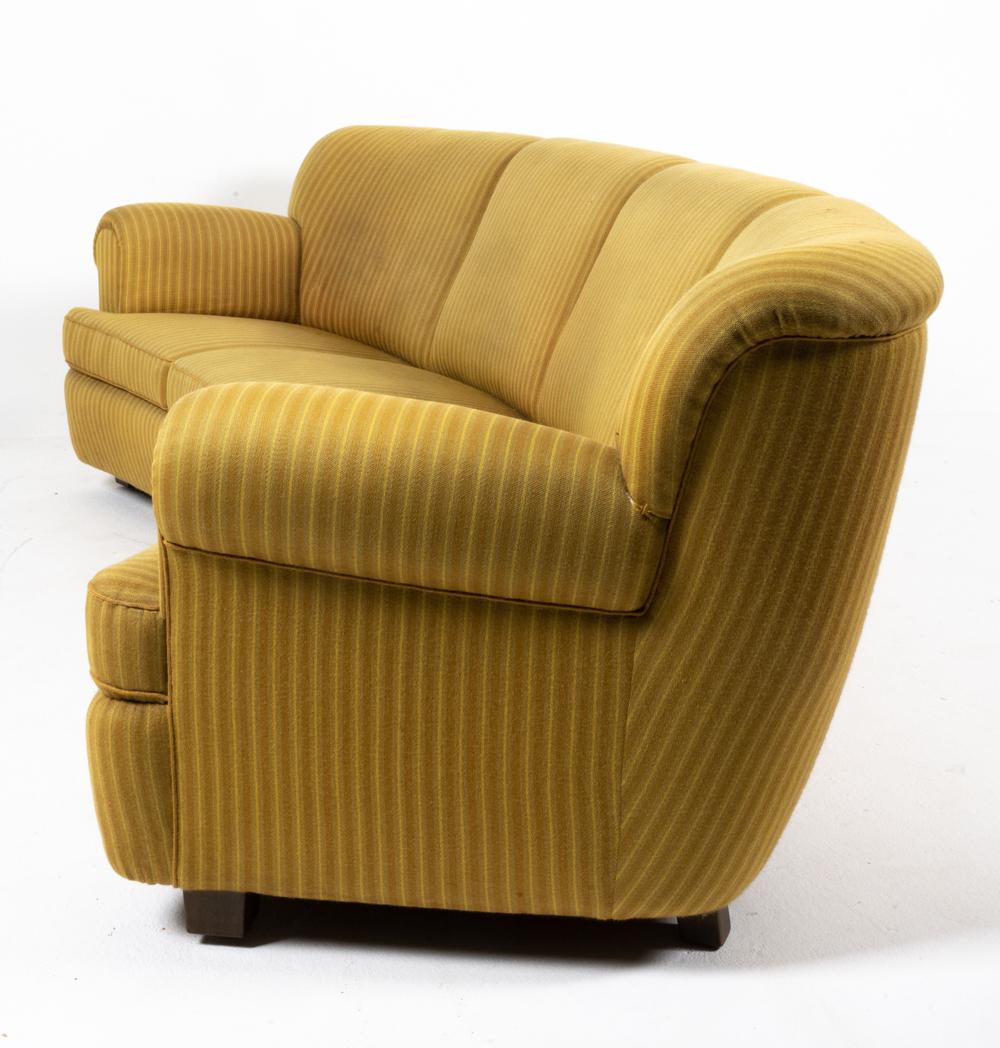 Fabric Early Scandinavian Modern 4-Seat Curved Banana Sofa