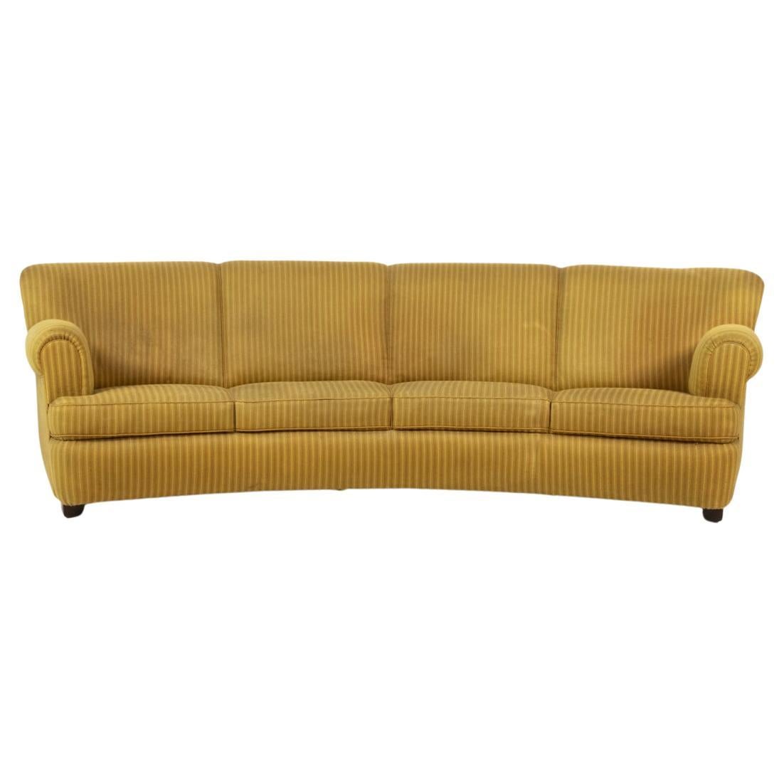 Early Scandinavian Modern 4-Seat Curved Banana Sofa