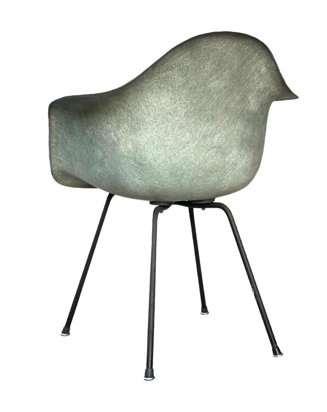 20th Century Early Seafoam Green Eames Armchair by Zenith Plastics