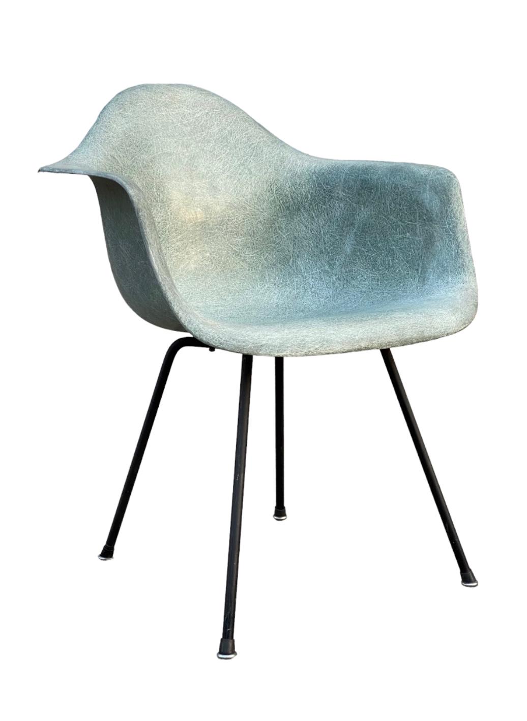 Steel Early Seafoam Green Eames Armchair by Zenith Plastics