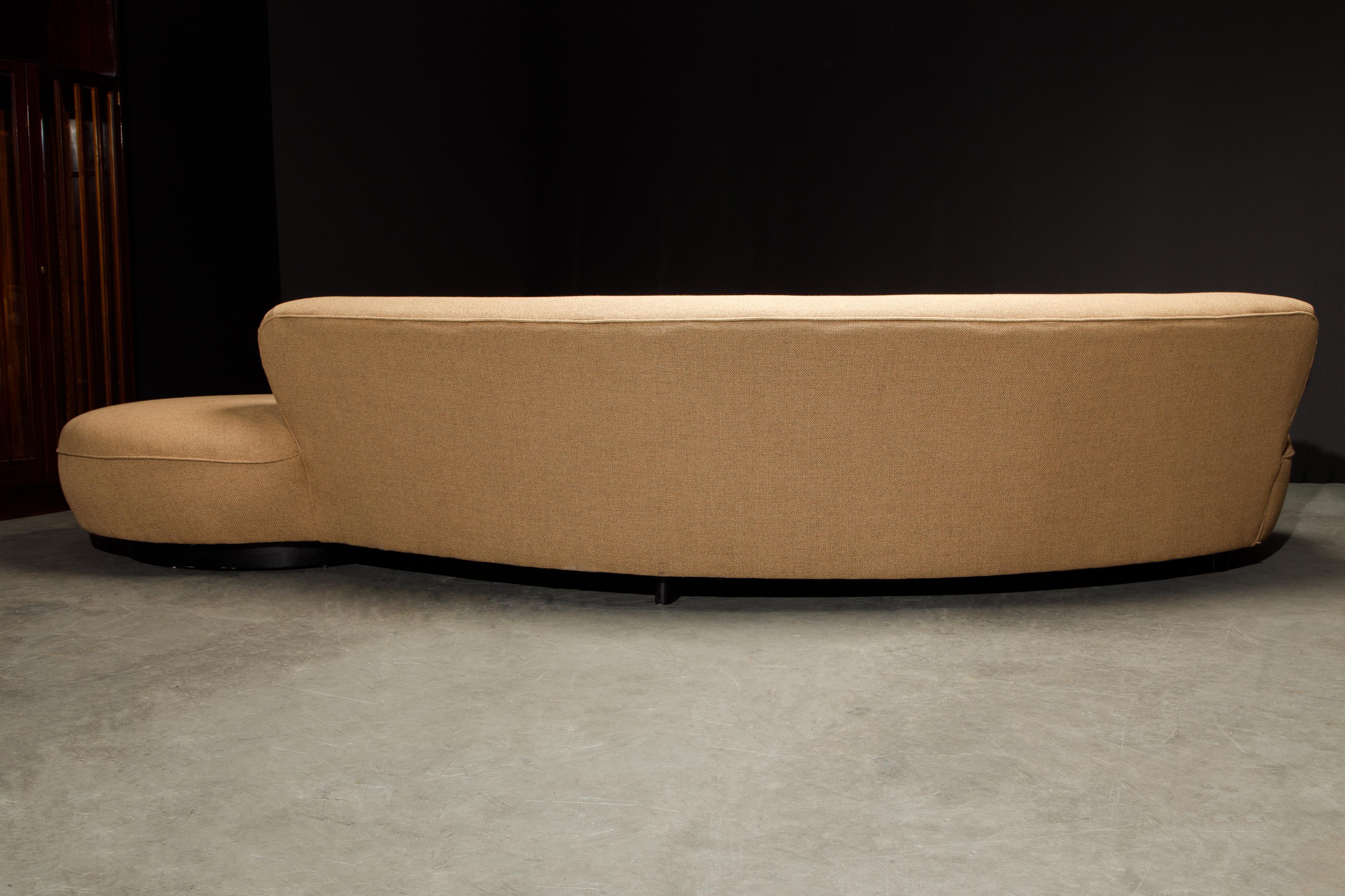 Fabric Early 'Serpentine' Sofa by Vladimir Kagan, circa 1960, Signed and Registered 