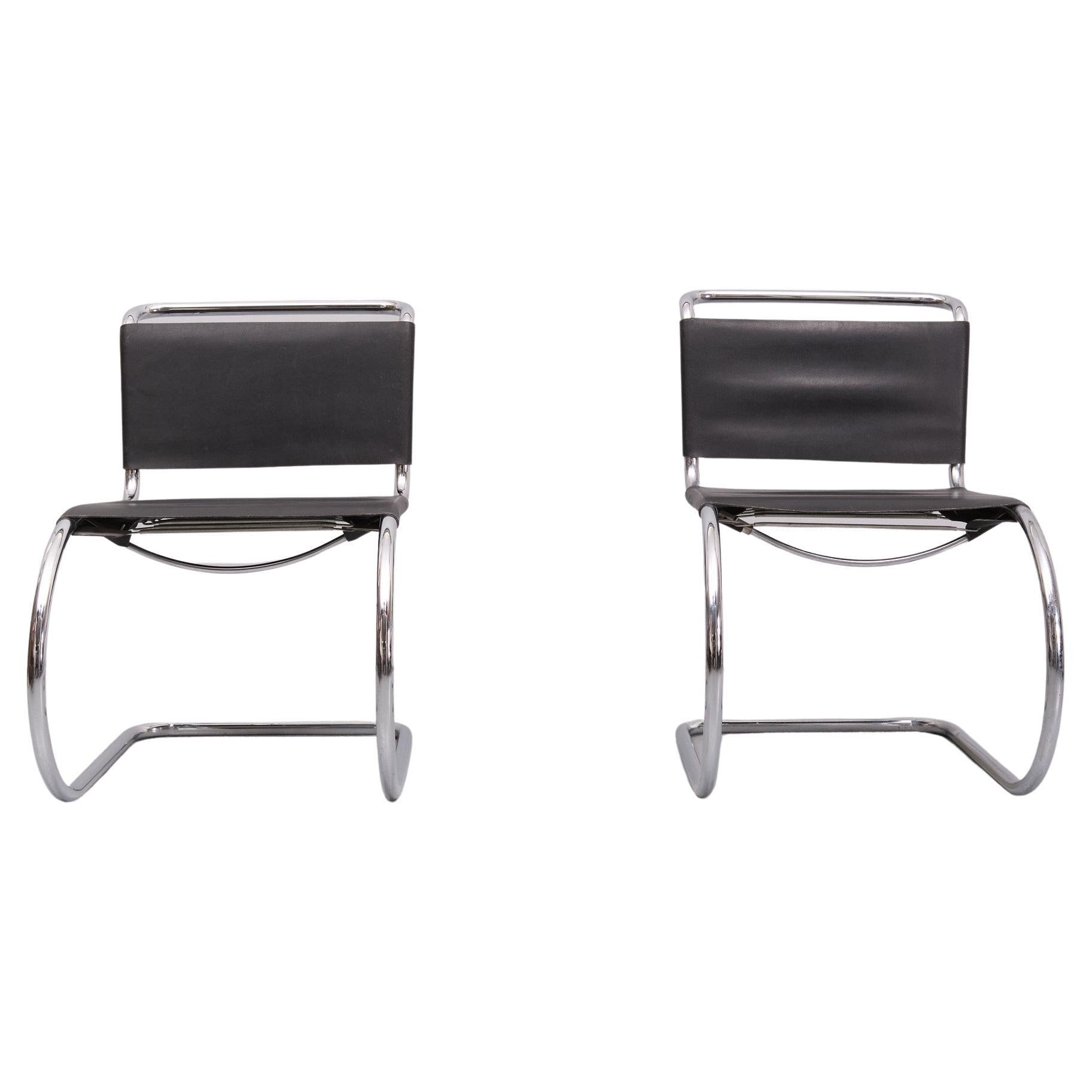 Frühes Set Ludwig Mies van der Rohe  MR10 freitragende Stühle  (Bauhaus) im Angebot