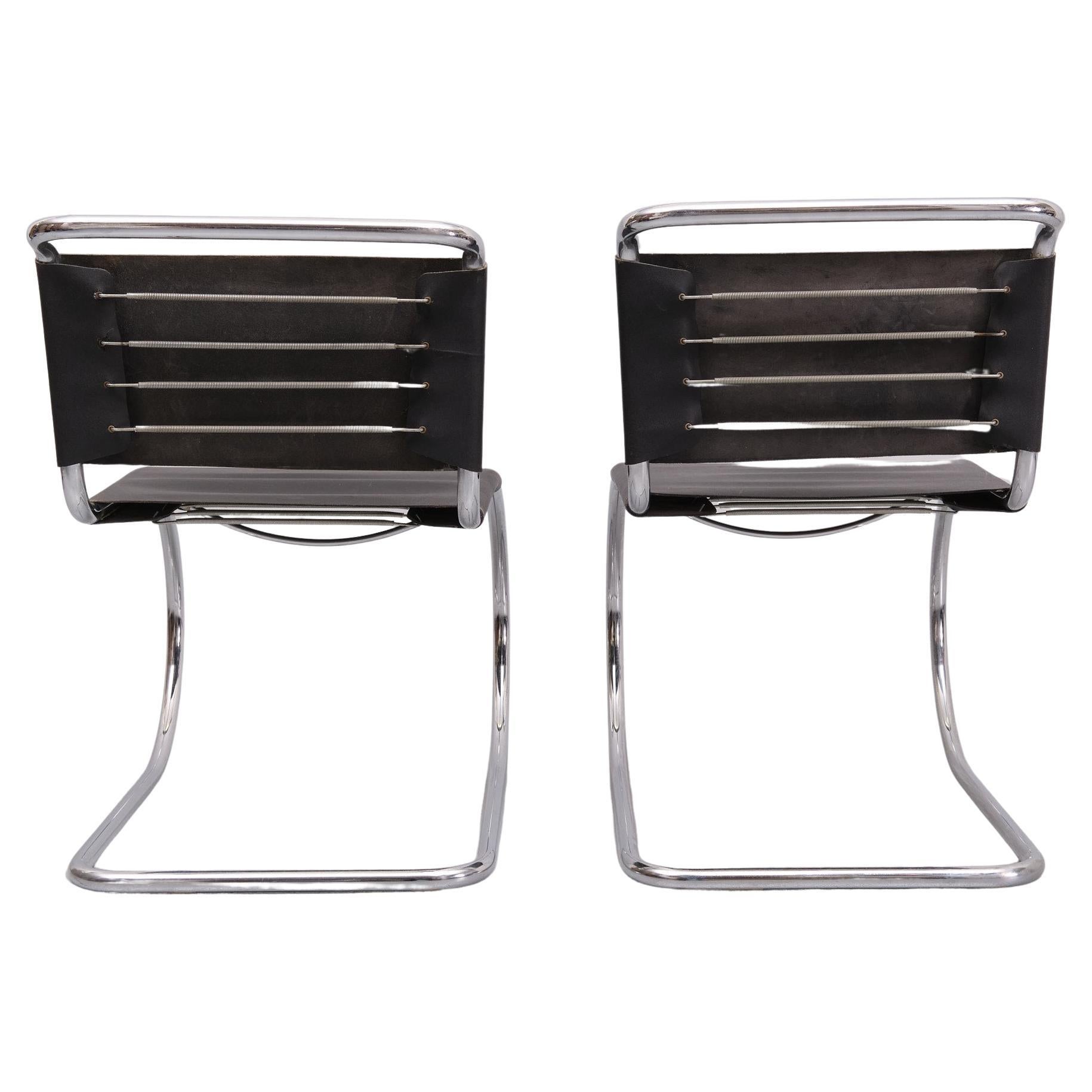 Chrome Ensemble précoce Ludwig Mies van der Rohe  Chaises cantilever MR10  en vente